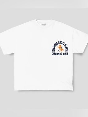 Diamond cross ranch Jackson Hole Graphic Pocket Tee - White